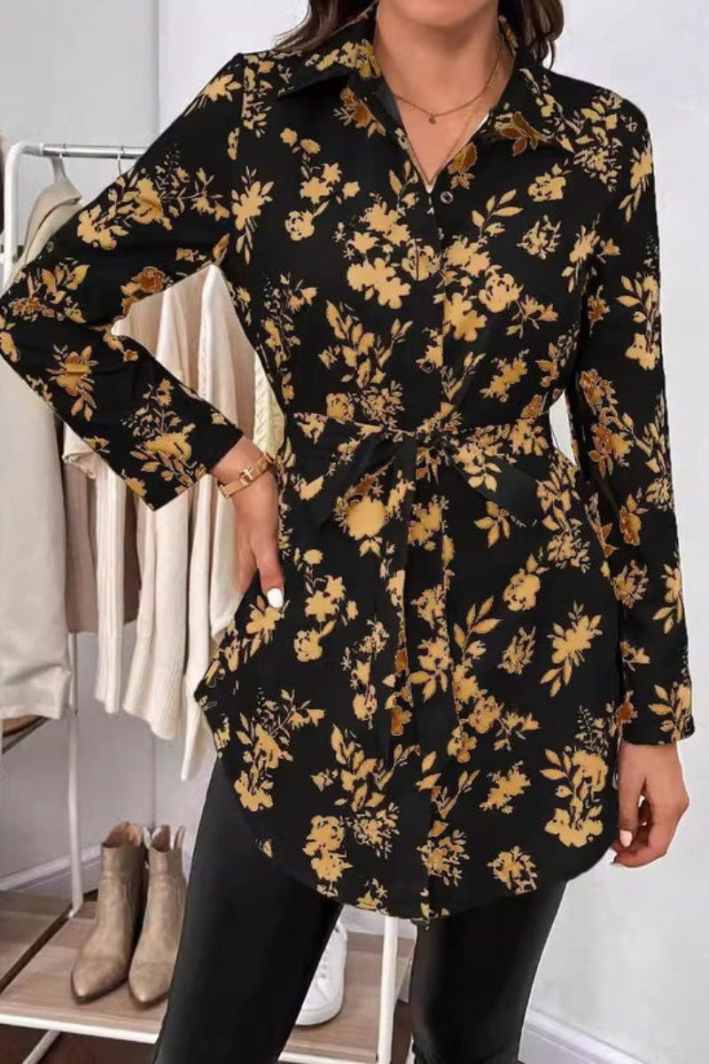 Adri | Chemisier Fleur Chic Pour Femme | Longue