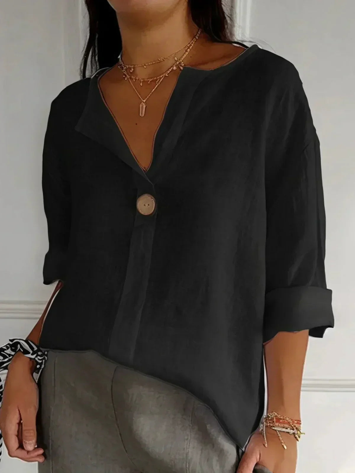Jessa - Blouse décontractée à col en V
