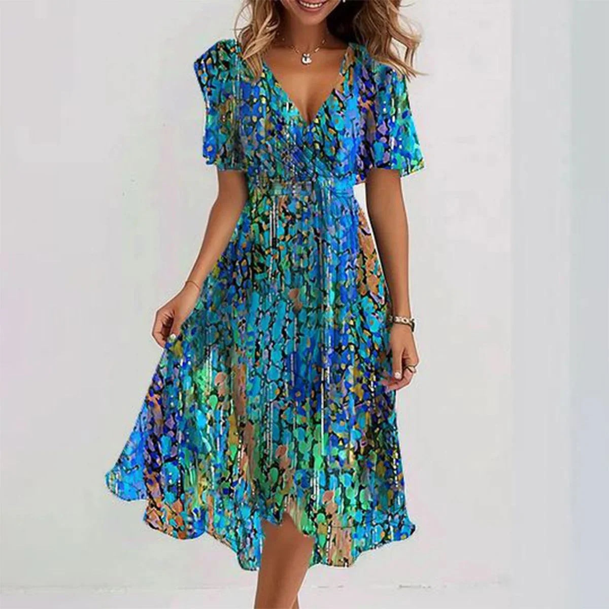 Lina™ | Robe élégante à manches courtes
