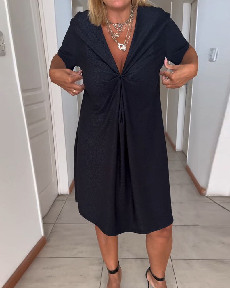 Els | Robe à manches courtes avec décolleté en V