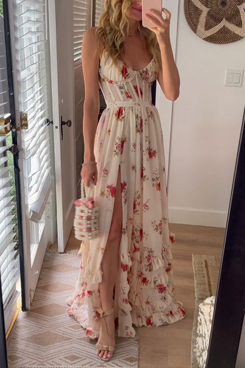Yuna - Robe longue avec motif floral