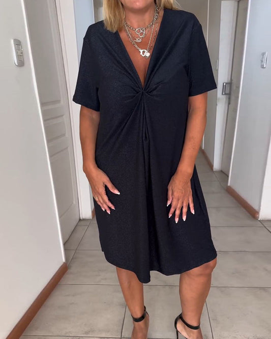 Els | Robe à manches courtes avec décolleté en V