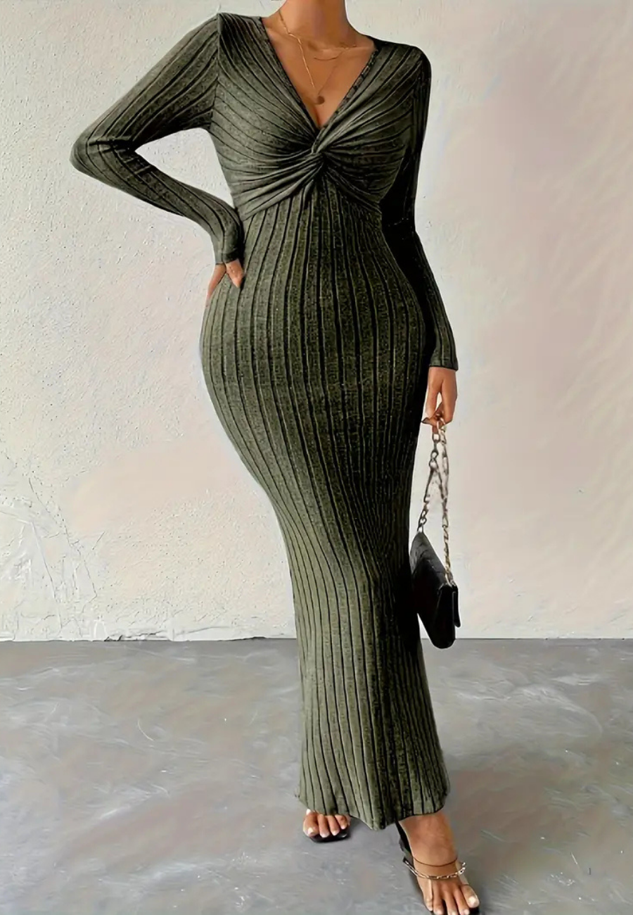 Zenny | Robe Longue en Maille Pour Femmes | Longue