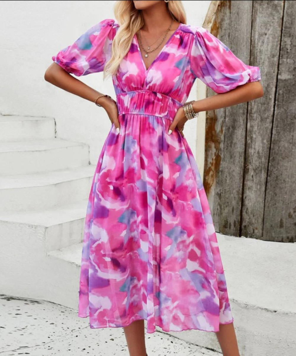Alette | Robe d'été à Fleurs Pour Femme | Midi