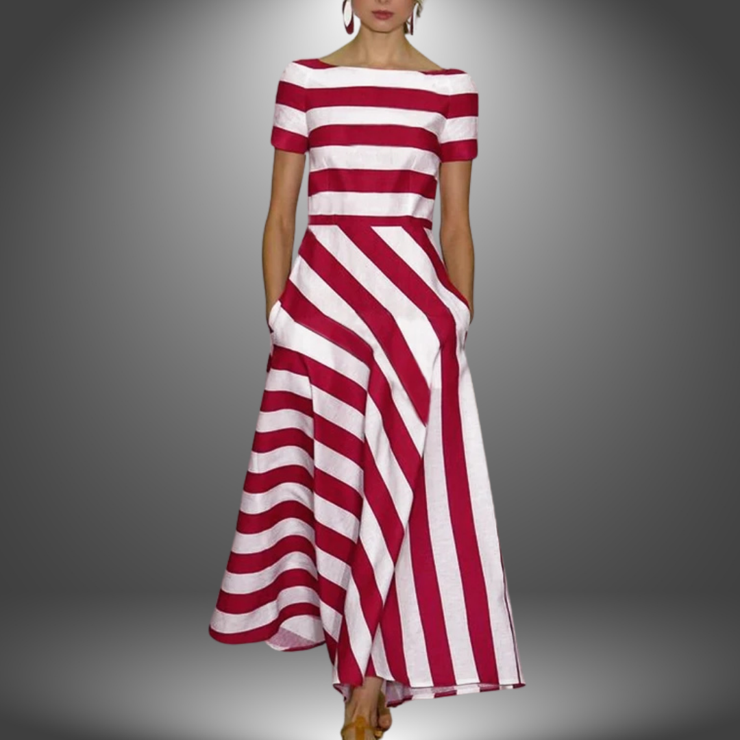 Natalia | Robe longue à rayures faite main