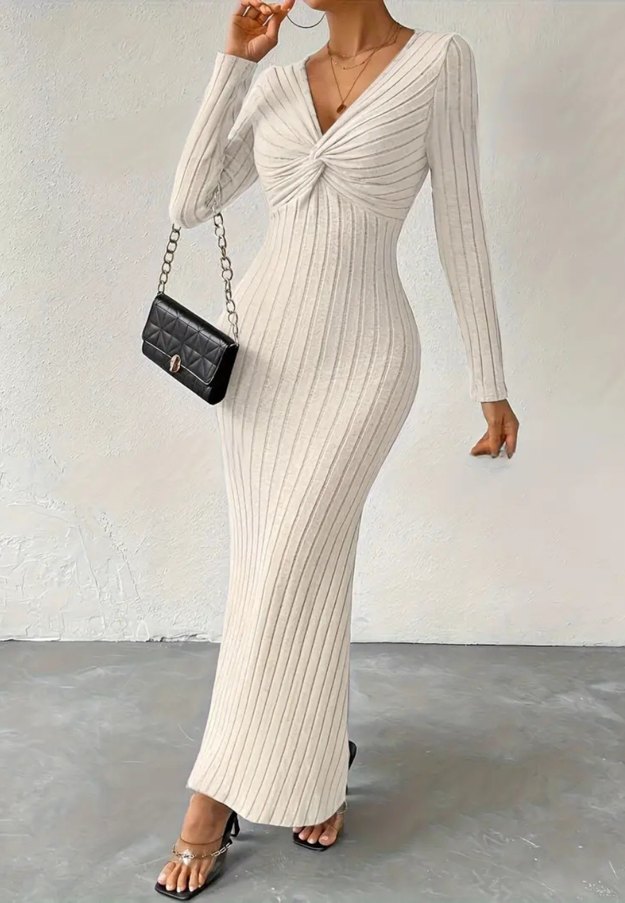 Zenny | Robe Longue en Maille Pour Femmes | Longue