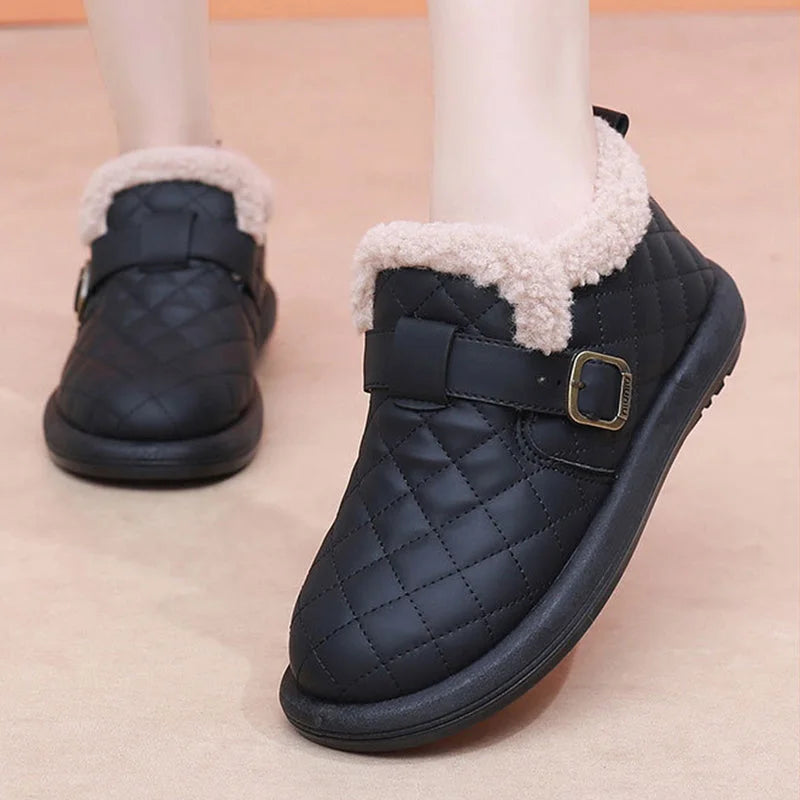 🔥 Promotion -60% Pantoufles d'hiver en cuir pour femme
