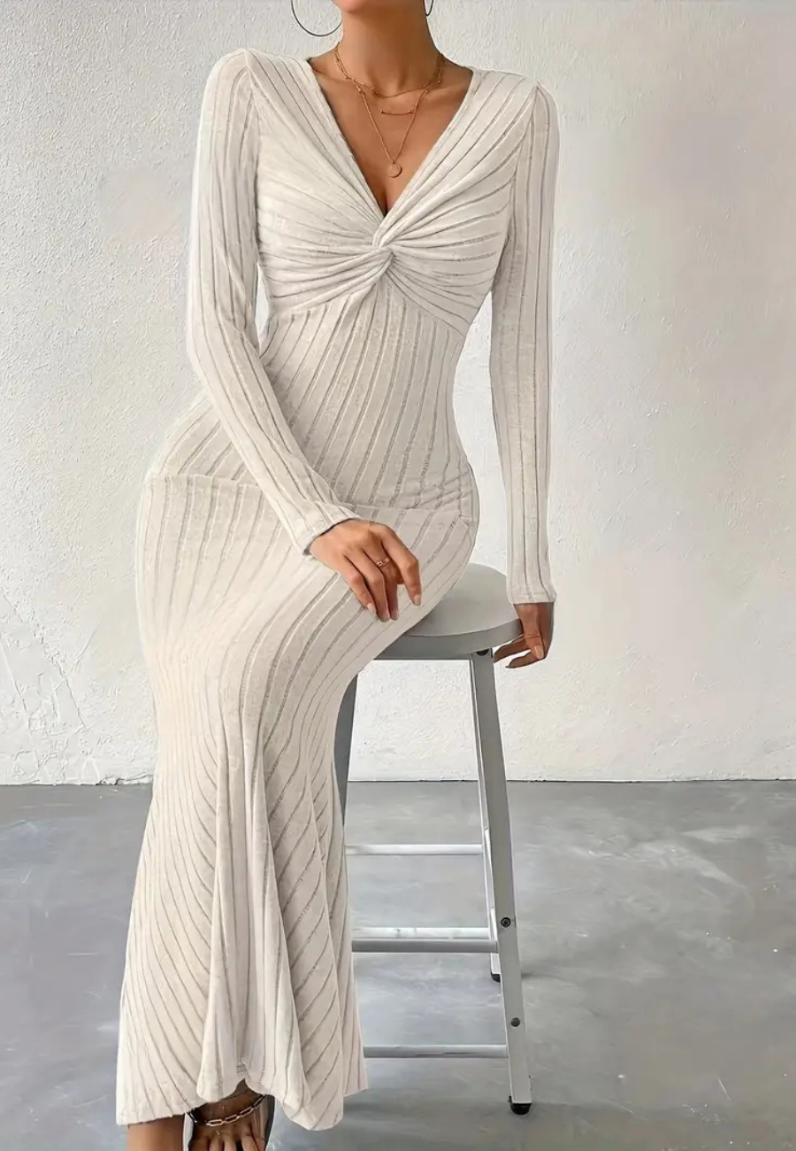 Zenny | Robe Longue en Maille Pour Femmes | Longue