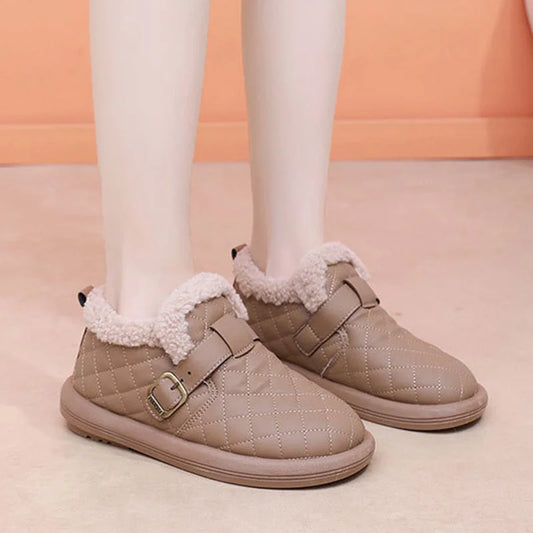 🔥 Promotion -60% Pantoufles d'hiver en cuir pour femme
