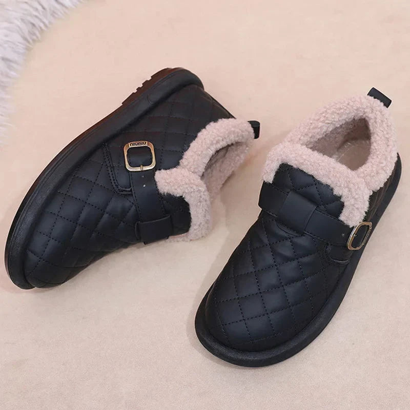 🔥 Promotion -60% Pantoufles d'hiver en cuir pour femme