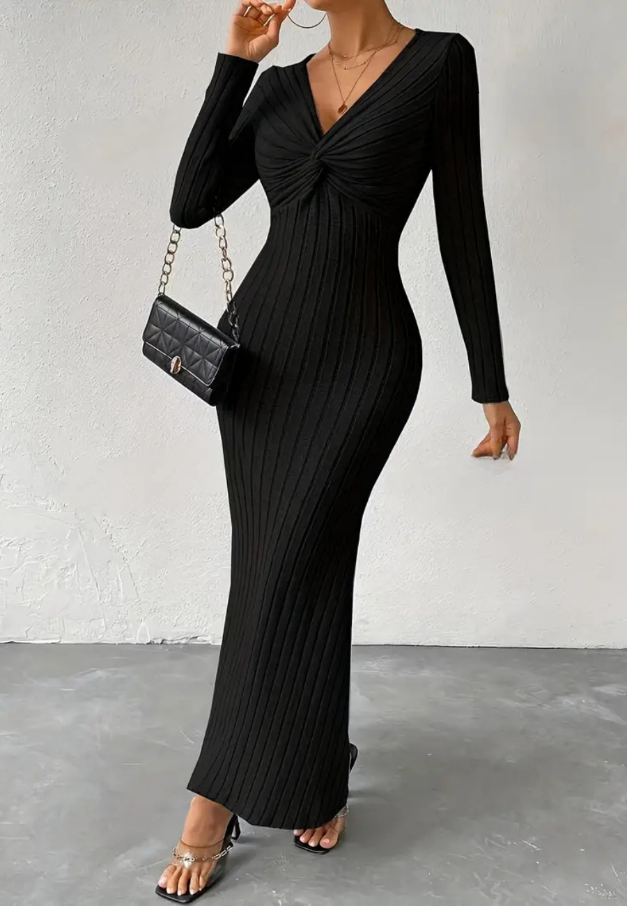Zenny | Robe Longue en Maille Pour Femmes | Longue