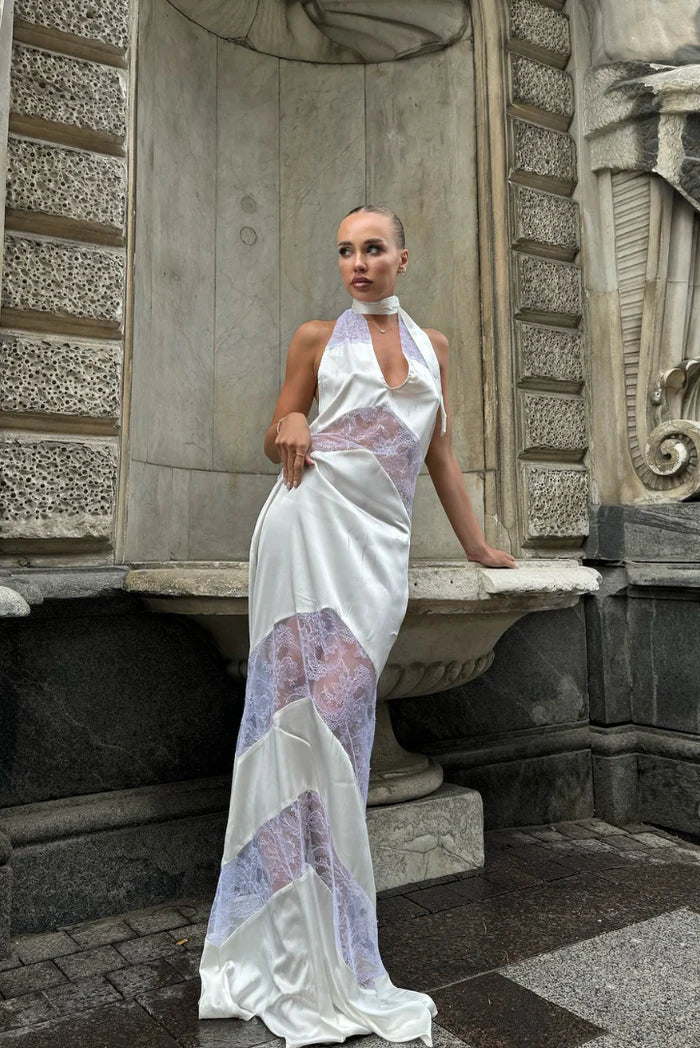 Mira | Robe longue en dentelle