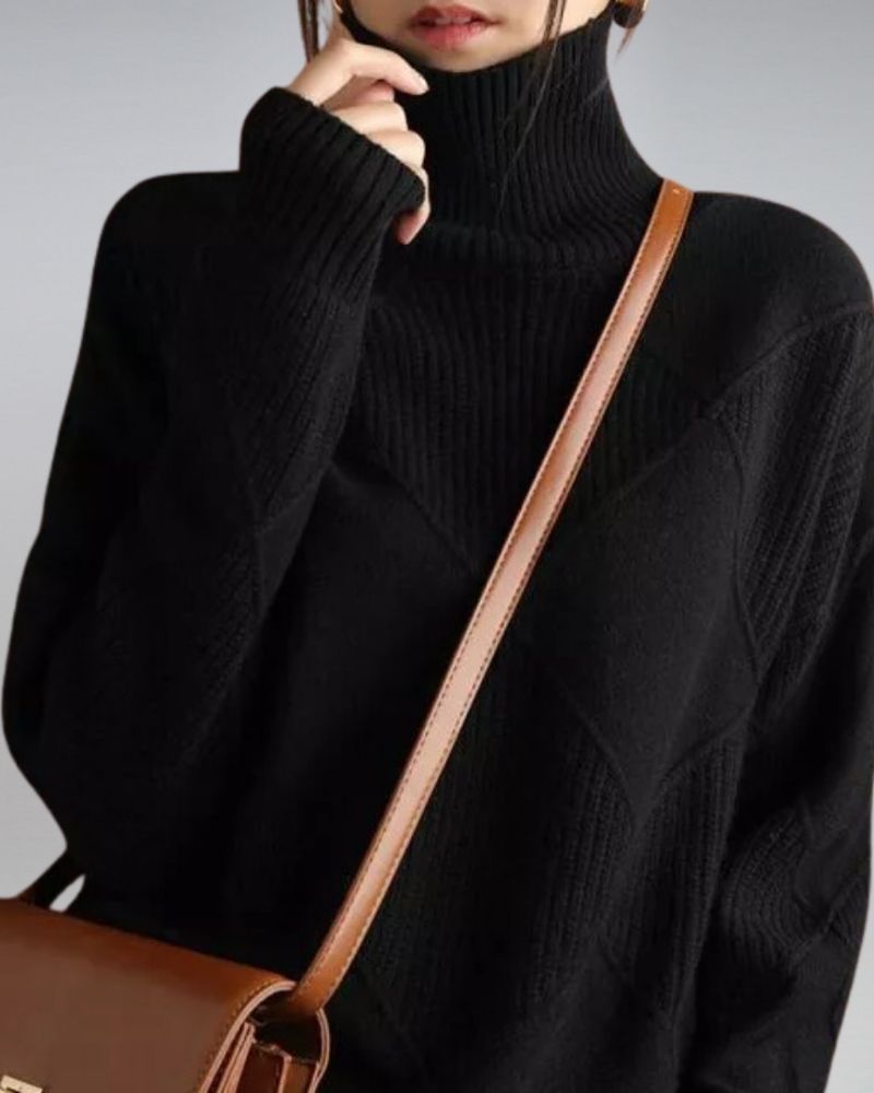 ADELIA - Pull chic à col roulé