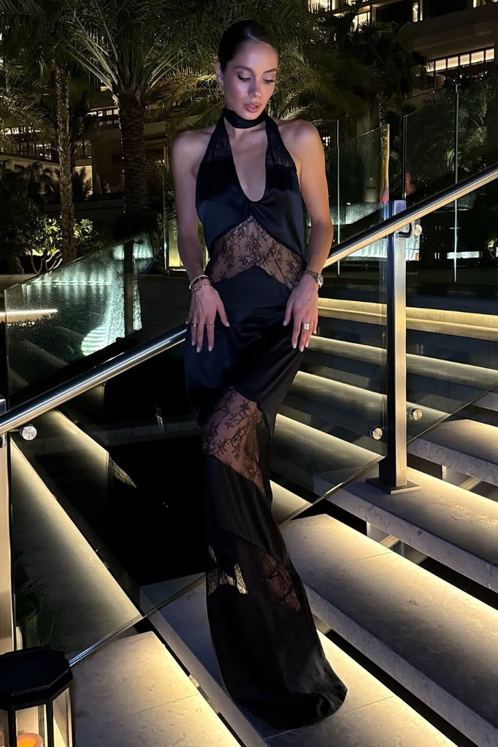 Mira | Robe longue en dentelle