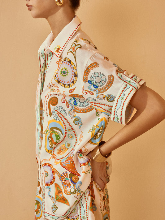 Abriella | Ensemble Court avec Polo Imprimé à Manches Courtes pour Femme