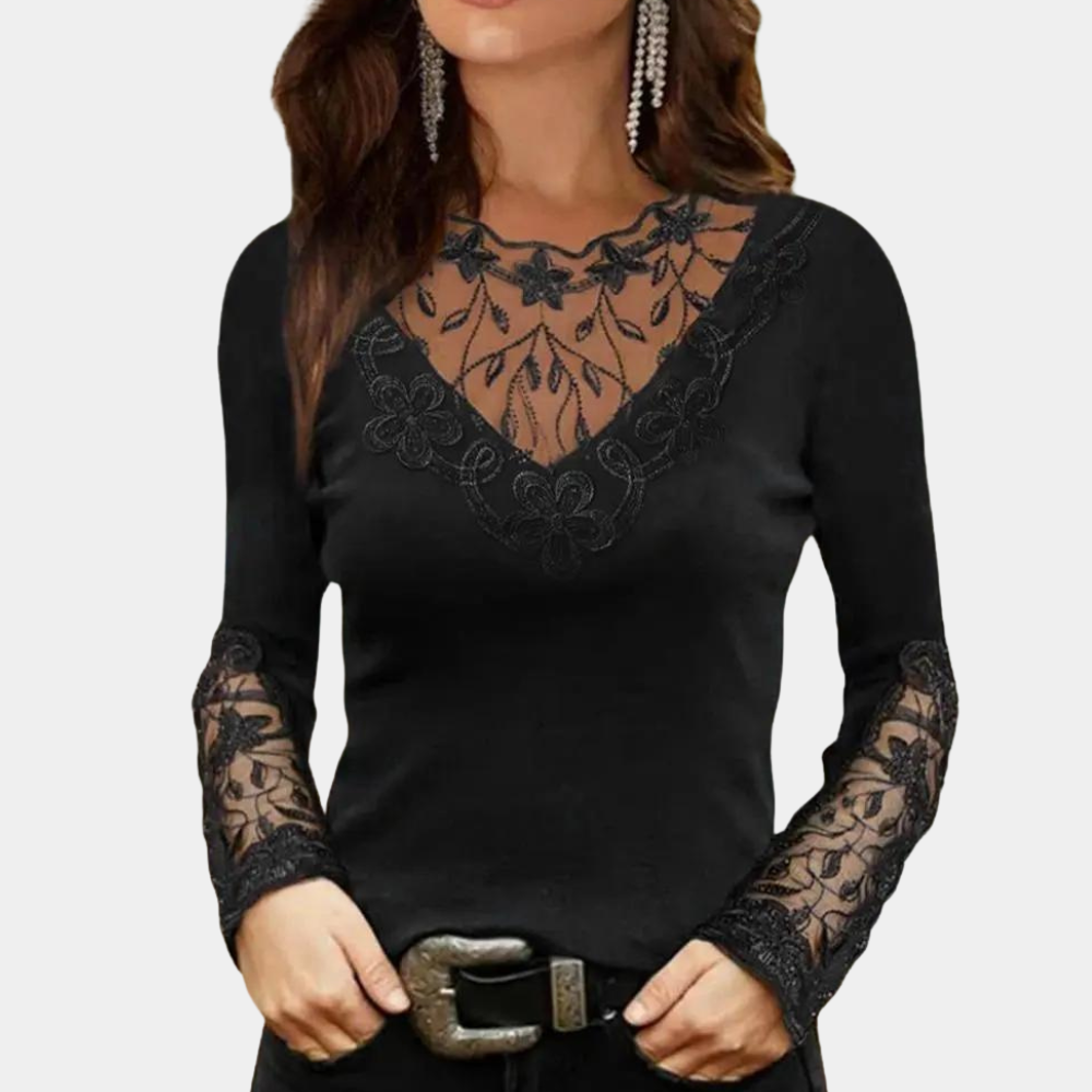 Akira | Élégante Blouse en Dentelle de Luxe pour Femme