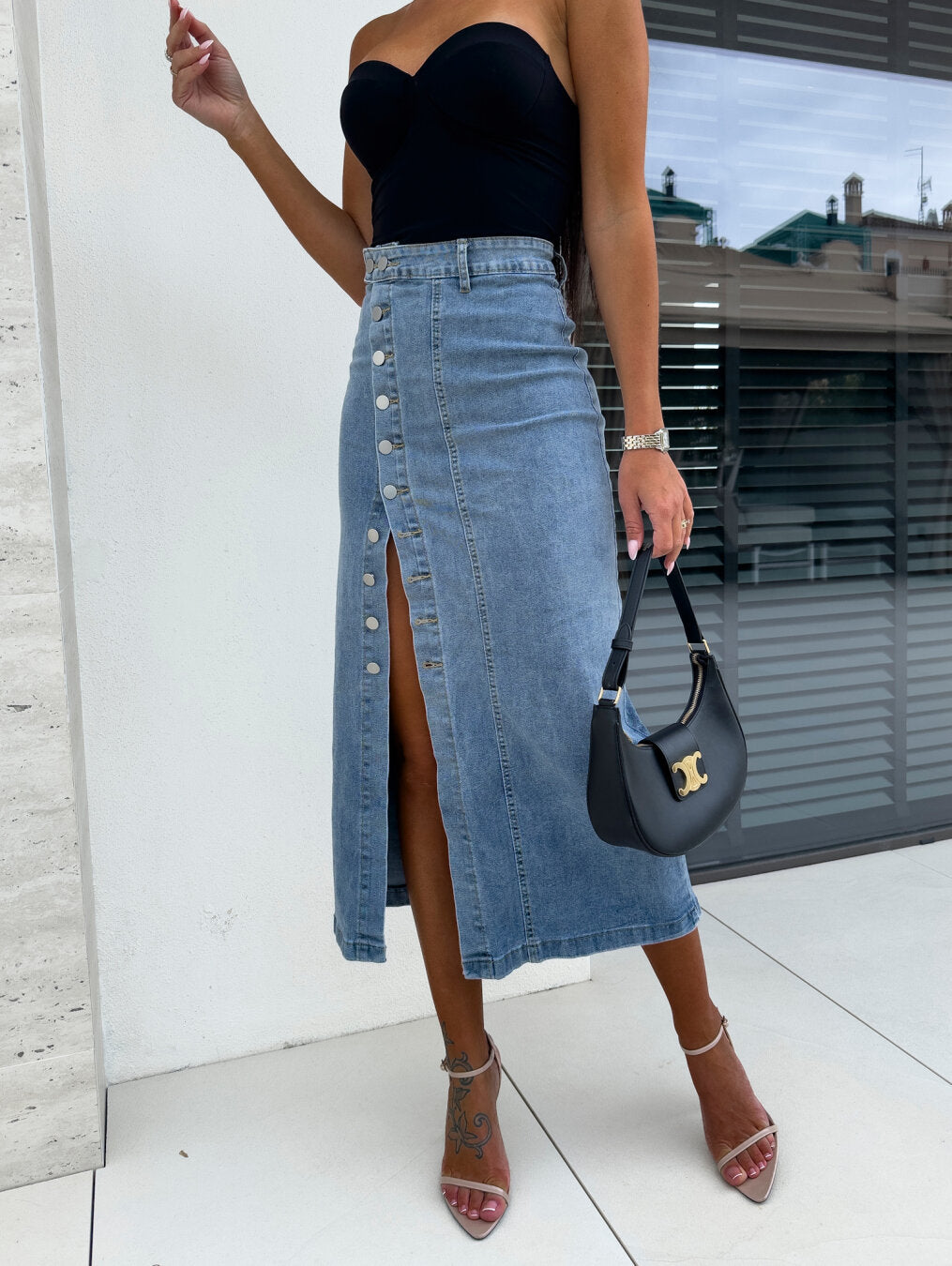 Chiara | Robe chemise en jean vintage et moderne