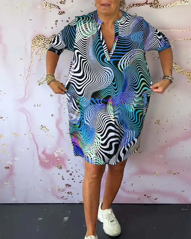 🌸 Léa™ | Robe fluide à col en V – Élégance sans effort, confort absolu