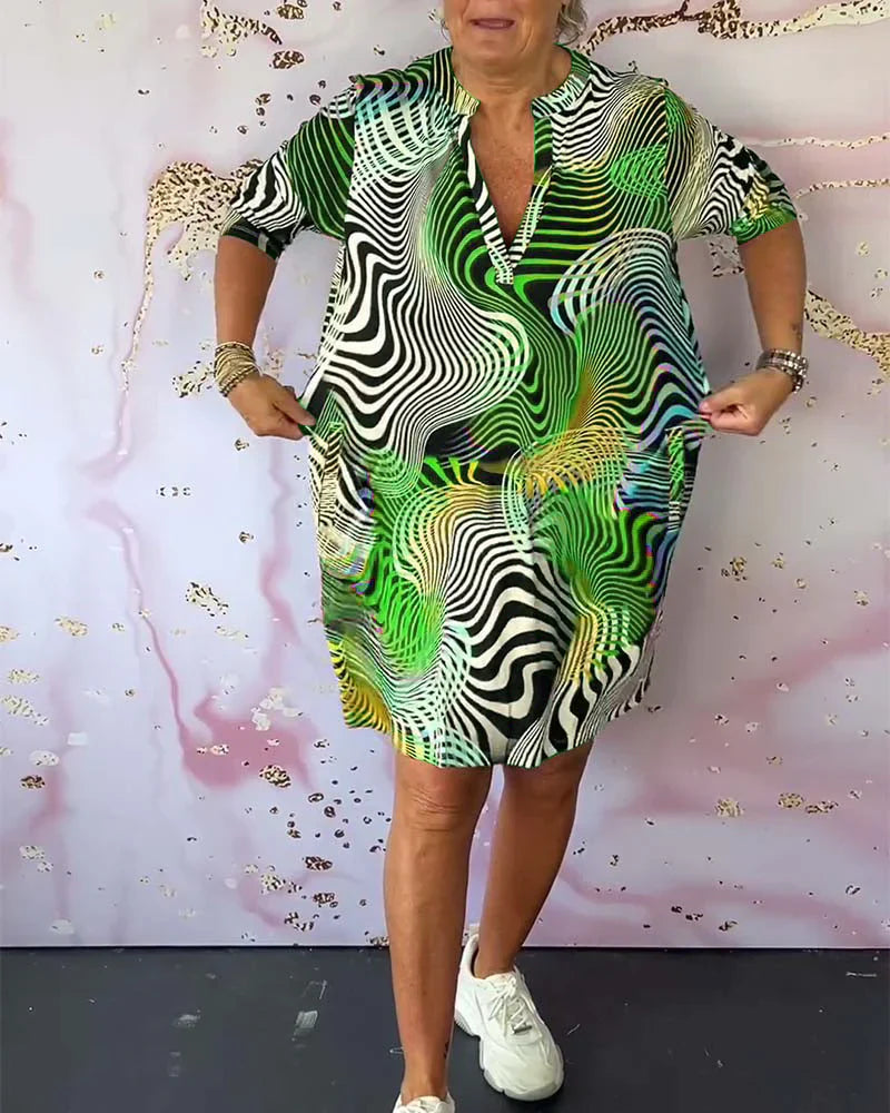 🌸 Léa™ | Robe fluide à col en V – Élégance sans effort, confort absolu