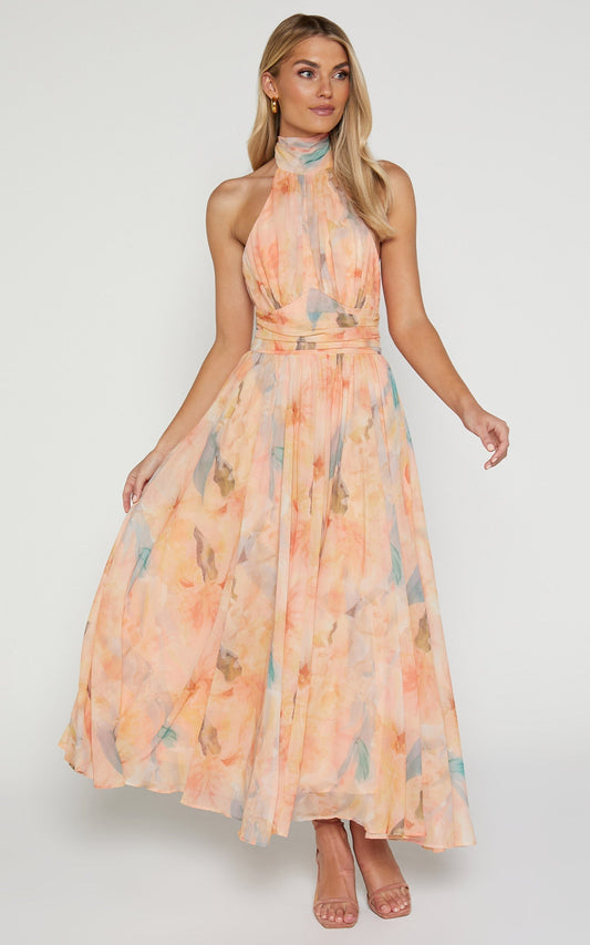 Antonella | Longue robe élégante à col halter