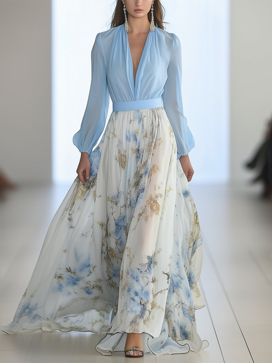 Dolores - Robe Longue à Motif Floral