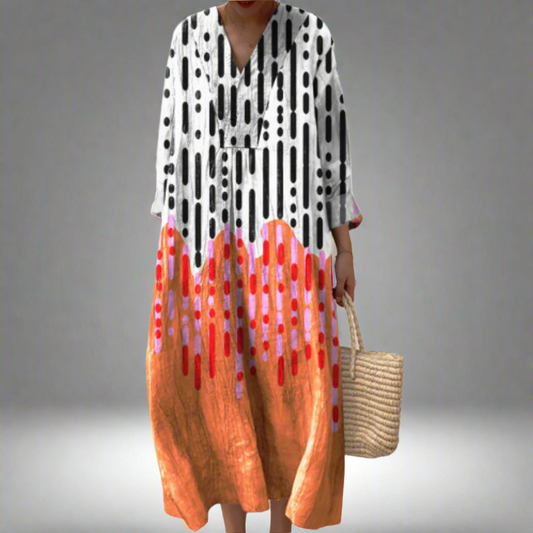 Tessa | Robe Maxi Imprimé Goutte Abstraite