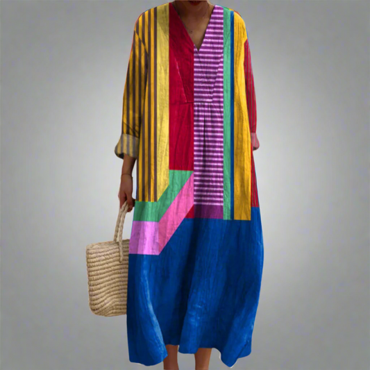 Ruth | Robe Maxi Légère à Blocs de Couleurs