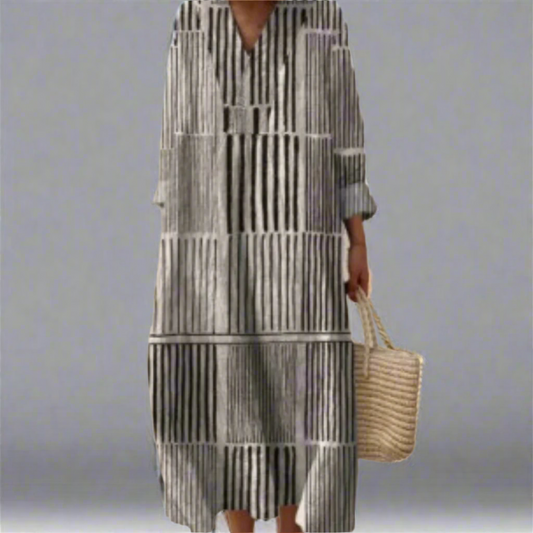 Margot | Robe Confort à Rayures Monochromes