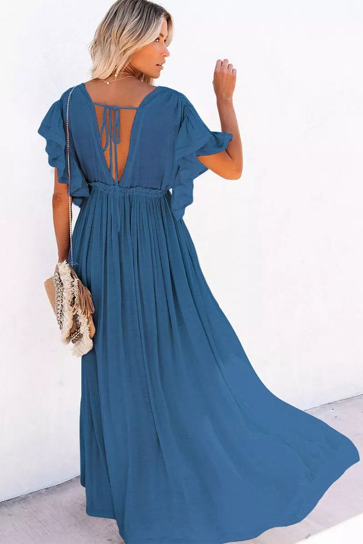 TALIA – Robe Longue Bohème Terracotta Fluide et Élégante
