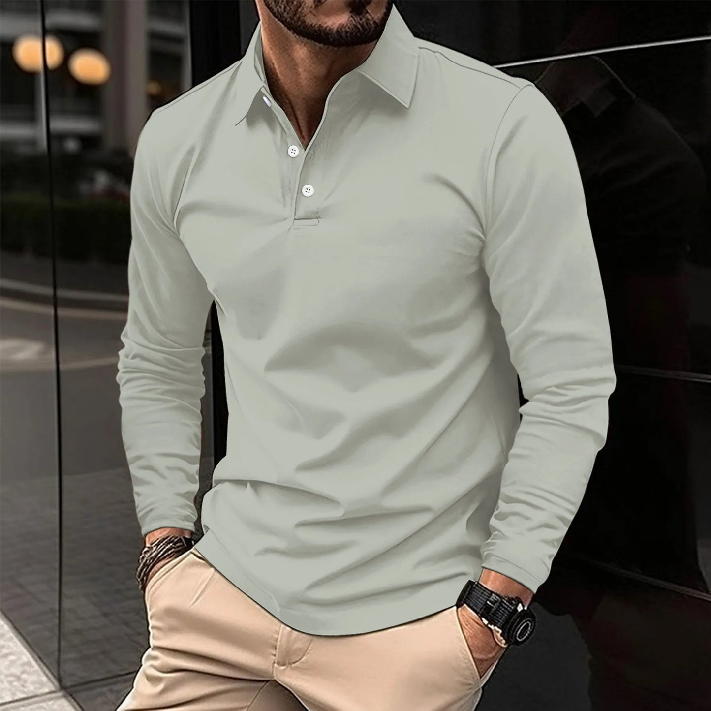 Ethan™ - Polo décontracté à manches longues
