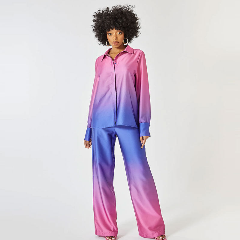 Aleah | Ensemble en satin à brillance dégradée pour femme