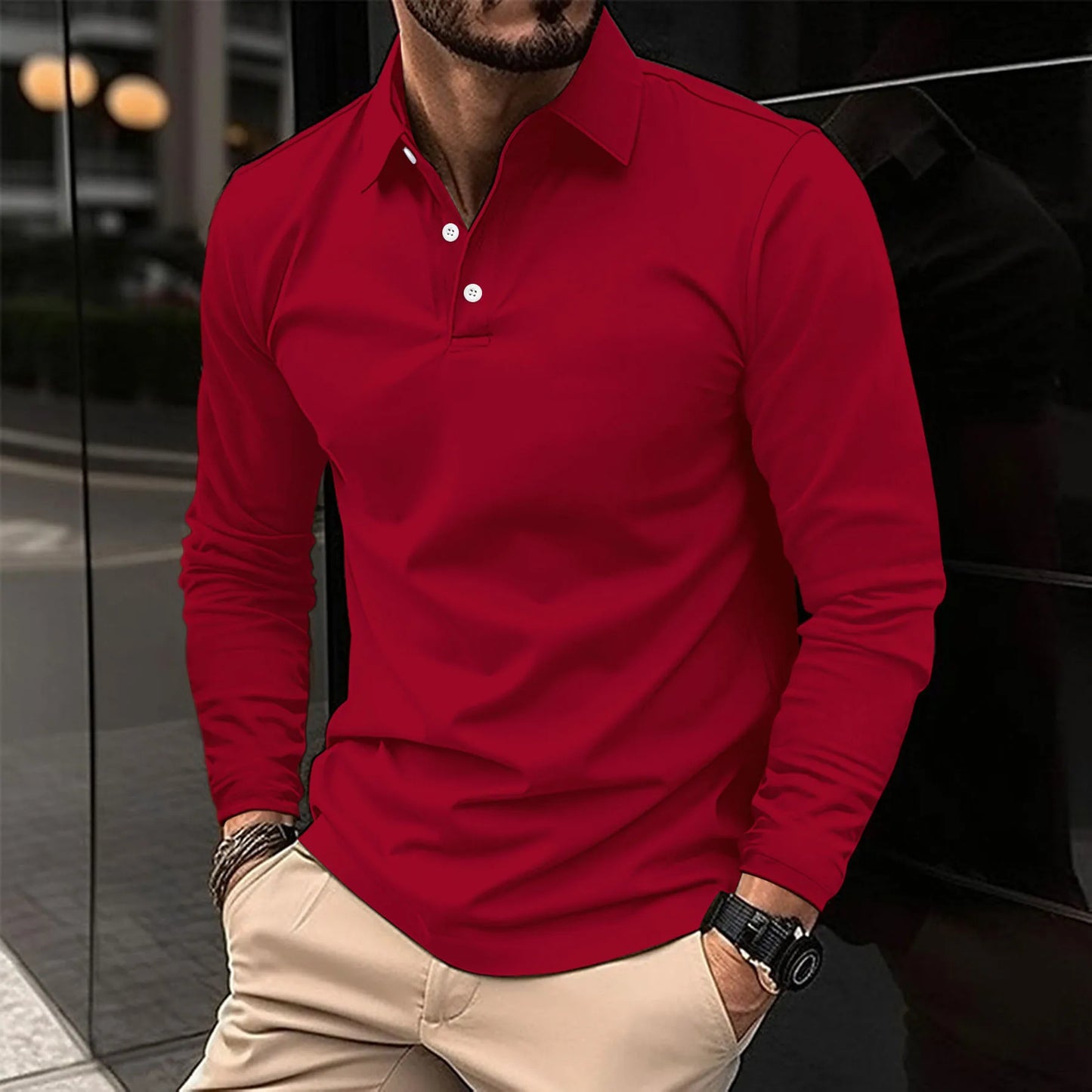 Ethan™ - Polo décontracté à manches longues