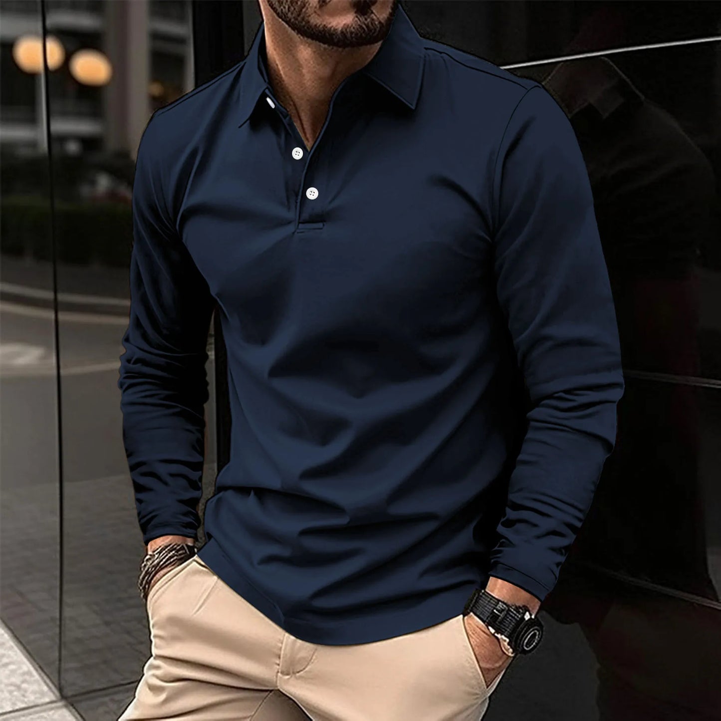 Ethan™ - Polo décontracté à manches longues