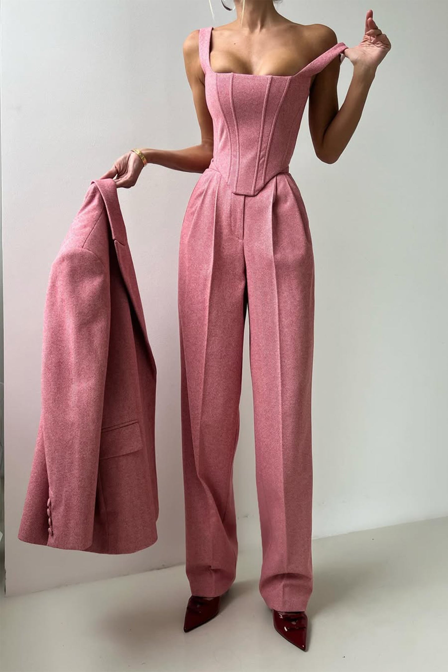 Dolce™ - Ensemble en trois pièces avec blazer à double rangée