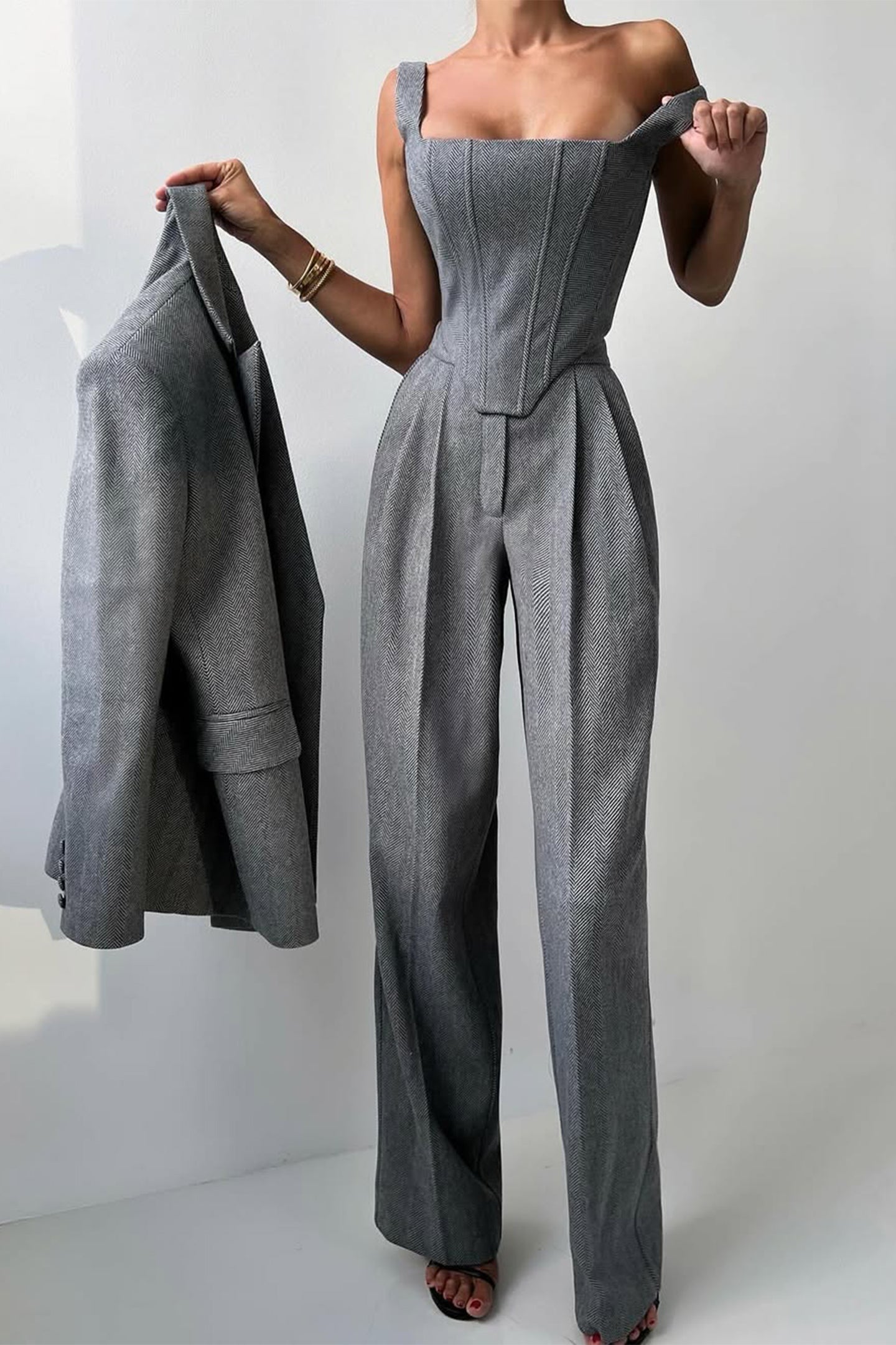 Dolce™ - Ensemble en trois pièces avec blazer à double rangée