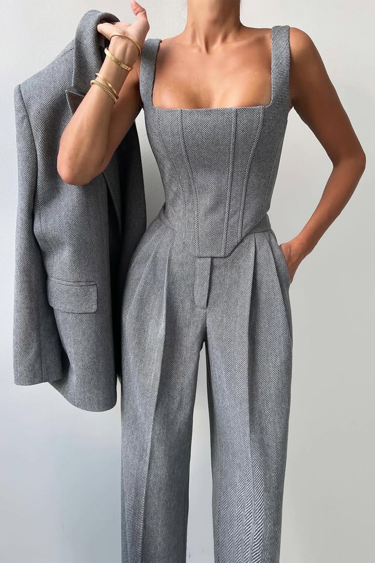 Dolce™ - Ensemble en trois pièces avec blazer à double rangée