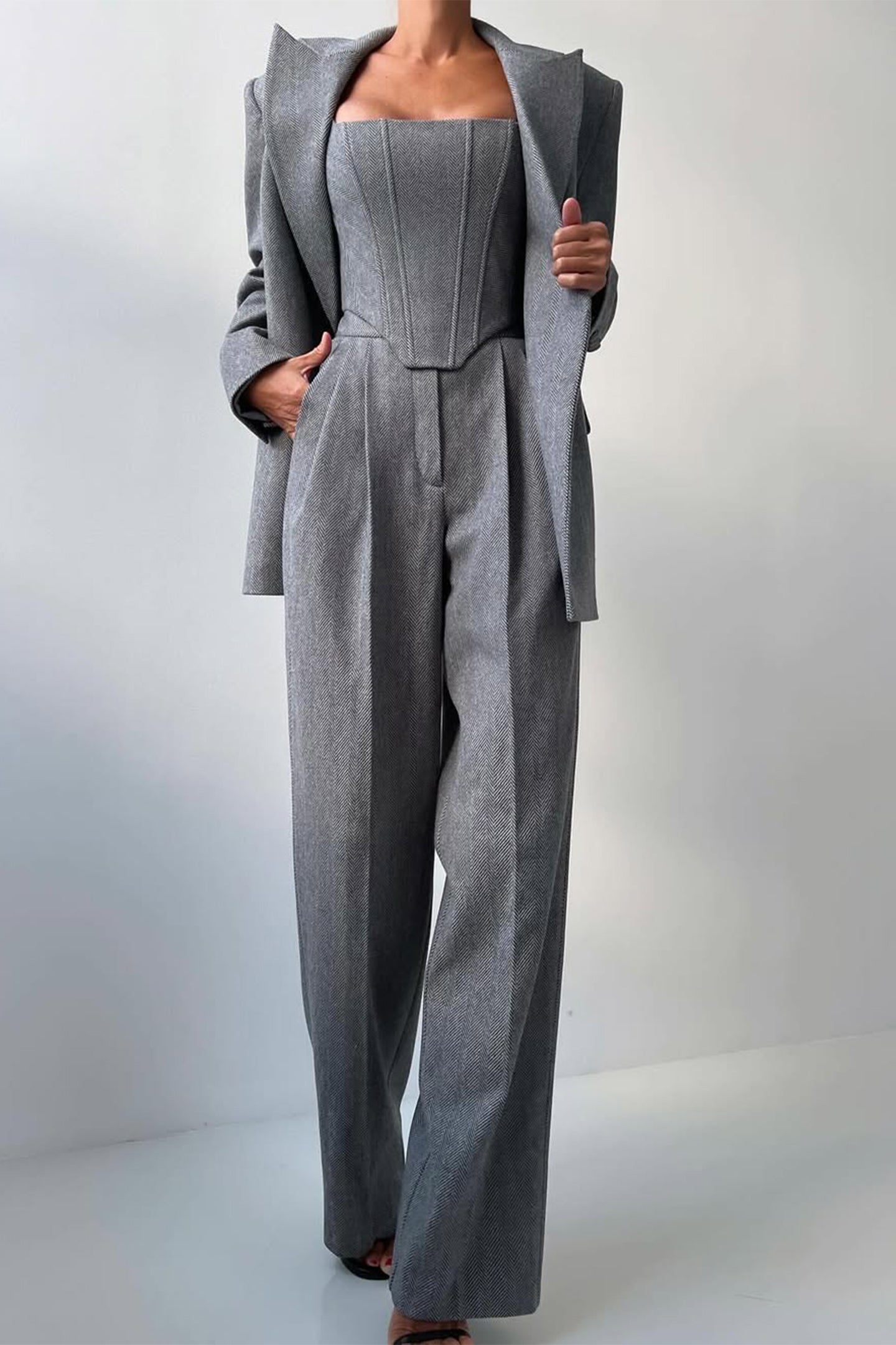 Dolce™ - Ensemble en trois pièces avec blazer à double rangée