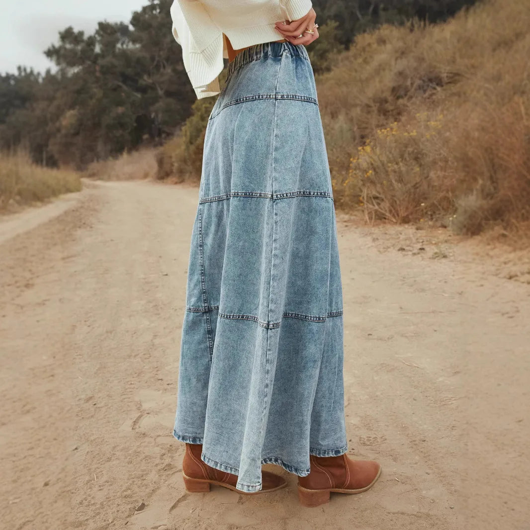 Jupe Maxi en Jean Boho