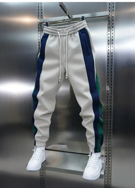 Pantaloni alla Moda con Rigature a Contrasto
