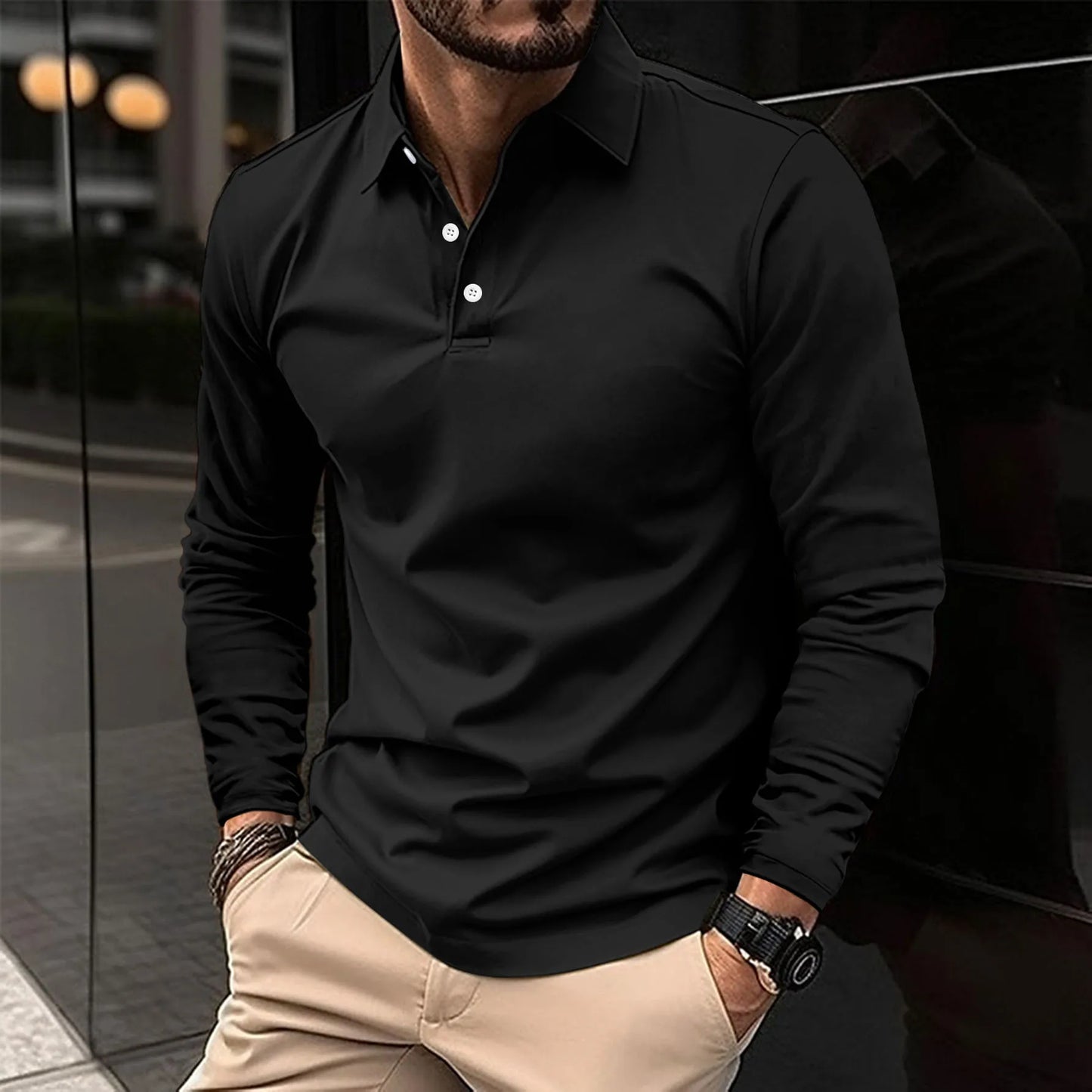 Ethan™ - Polo décontracté à manches longues
