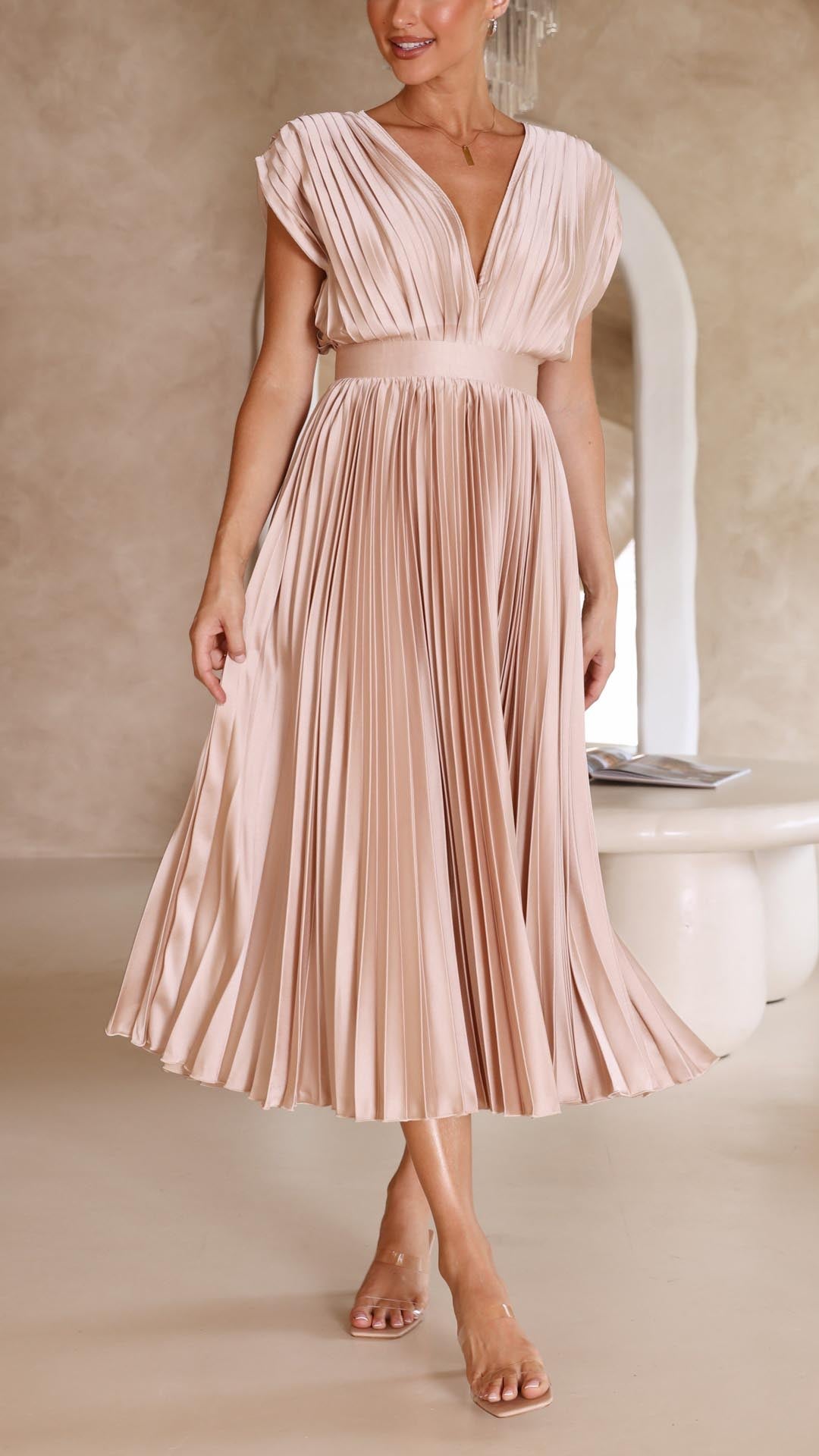 Emma | Robe longue à décolleté en V profond