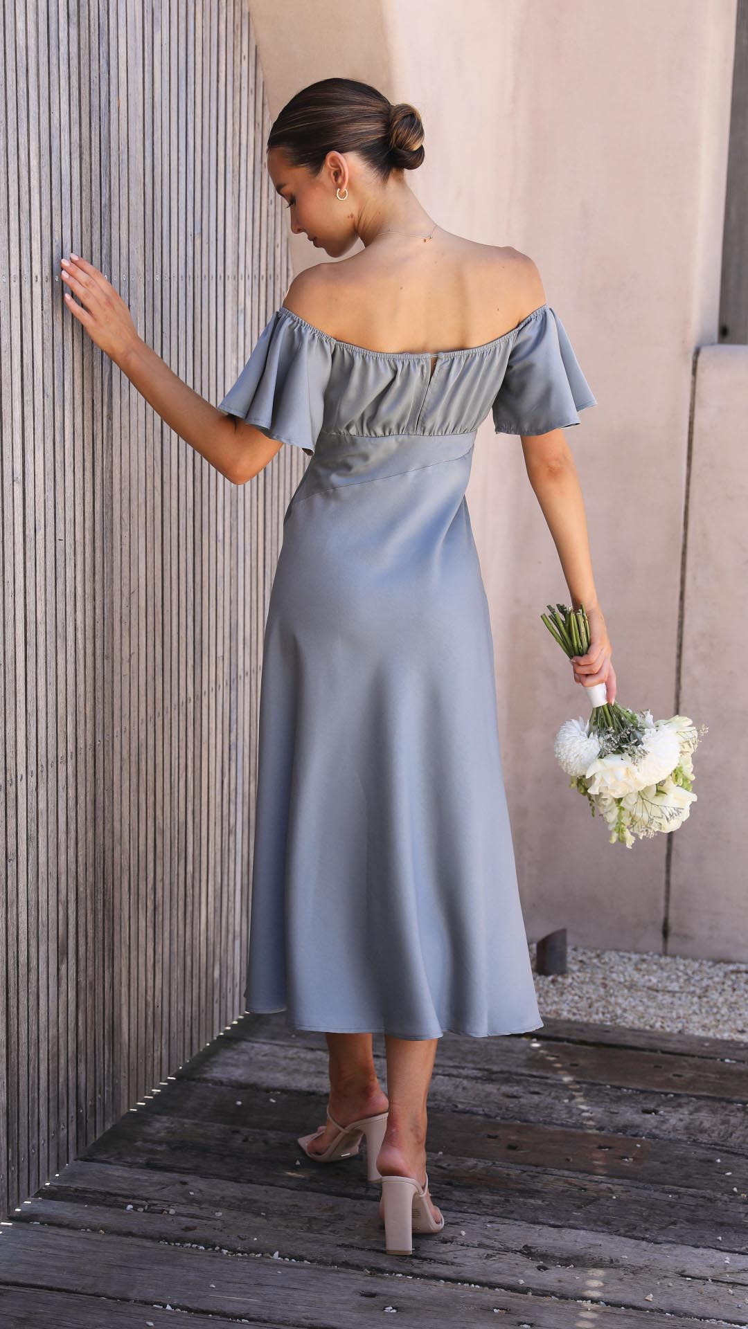 Nalani | Robe longue à volants avec bretelles sans épaules