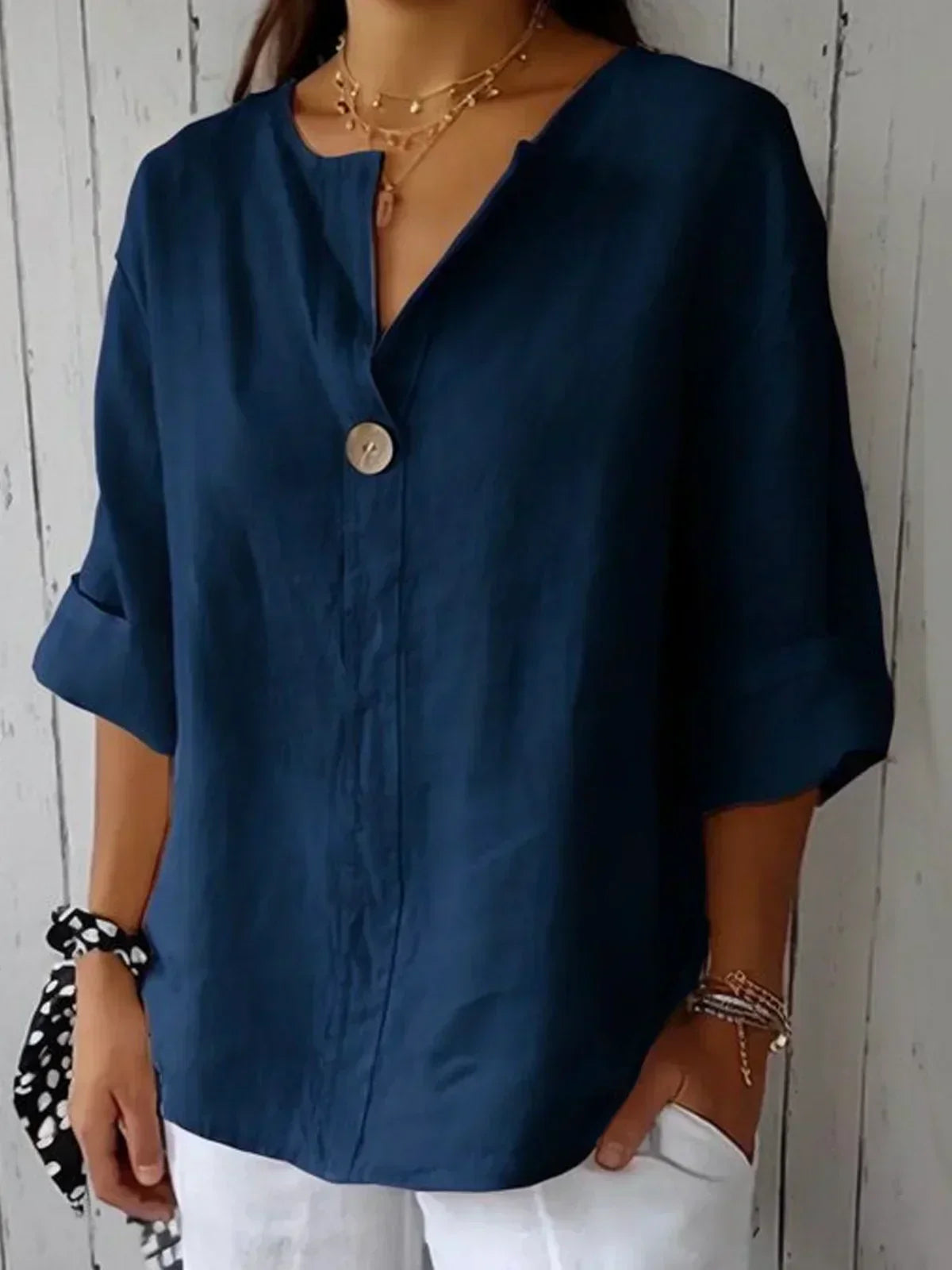 Jessa - Blouse décontractée à col en V