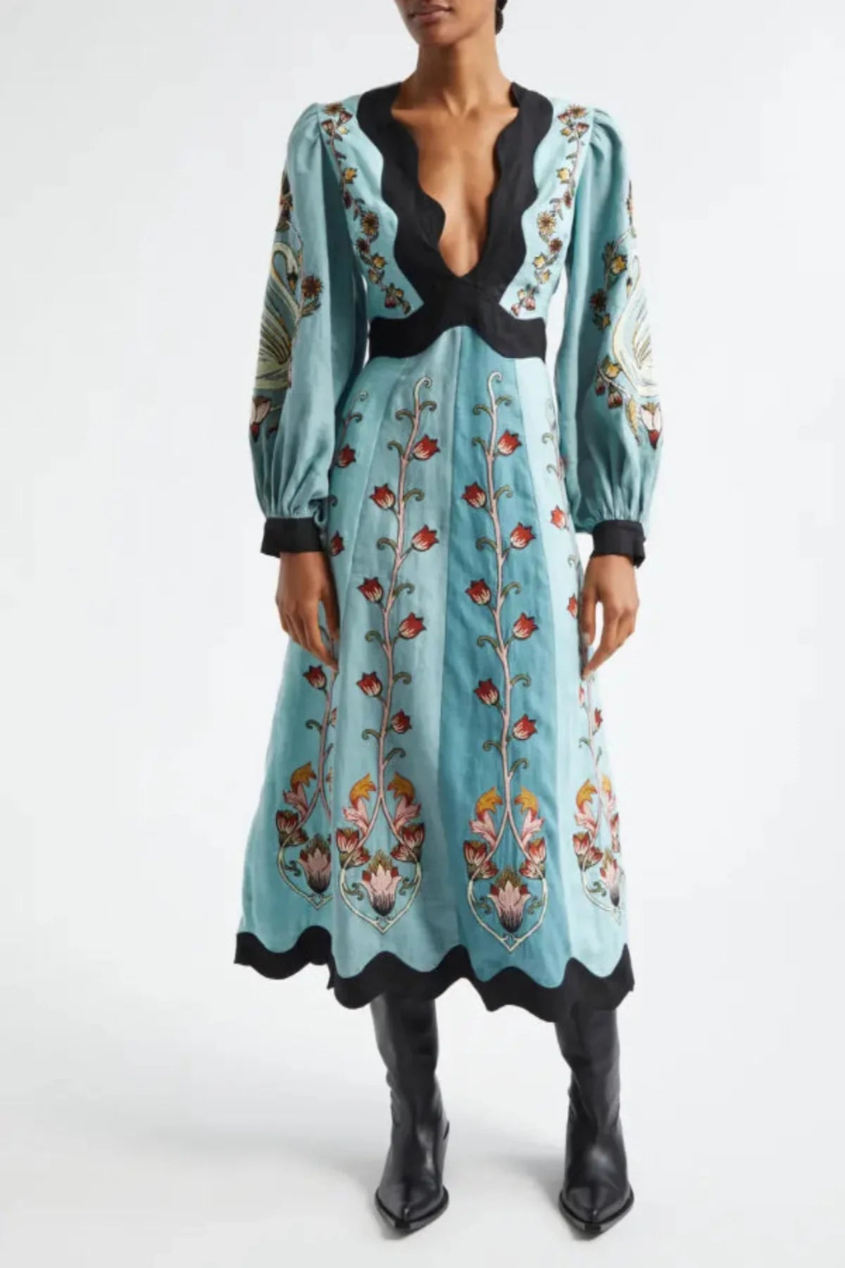 Robe midi bleu ciel