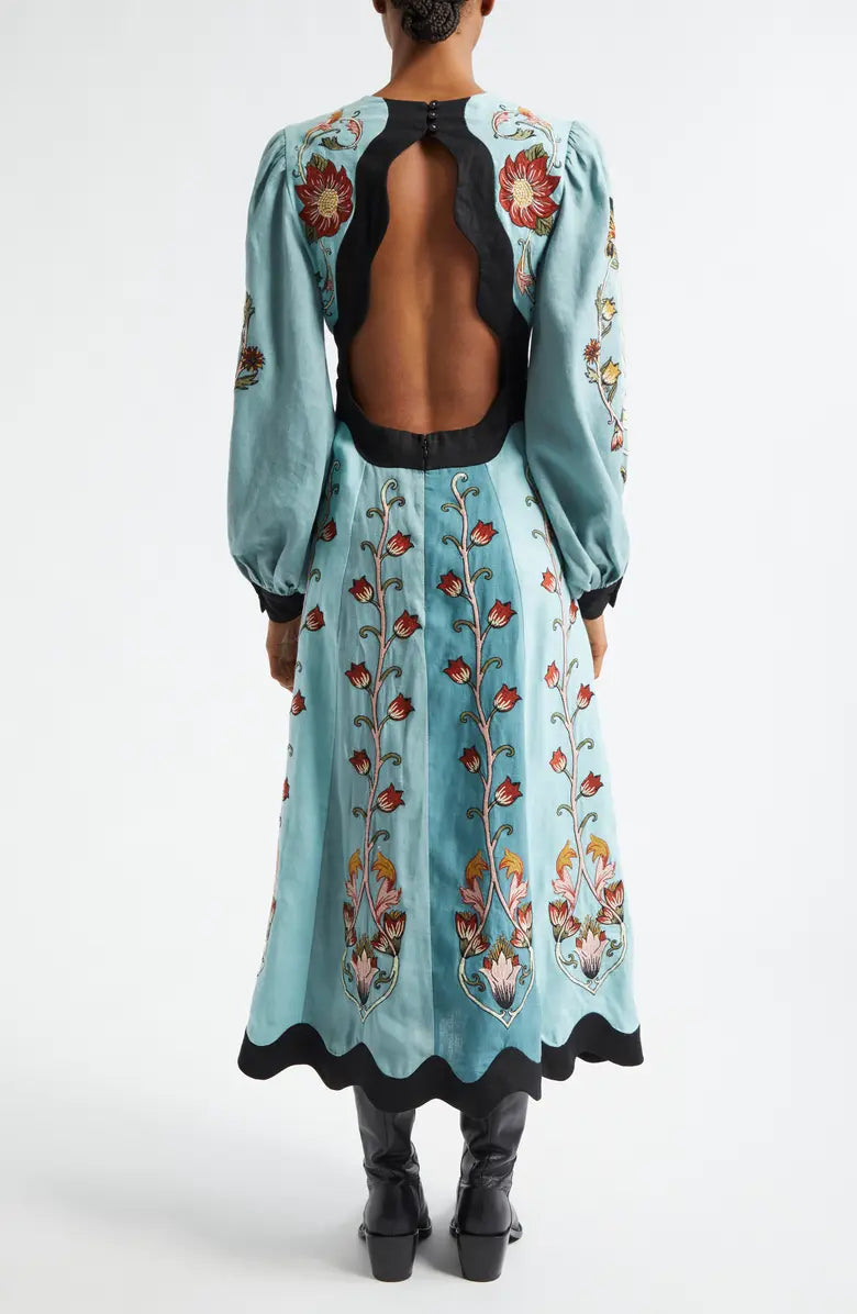 Robe midi bleu ciel