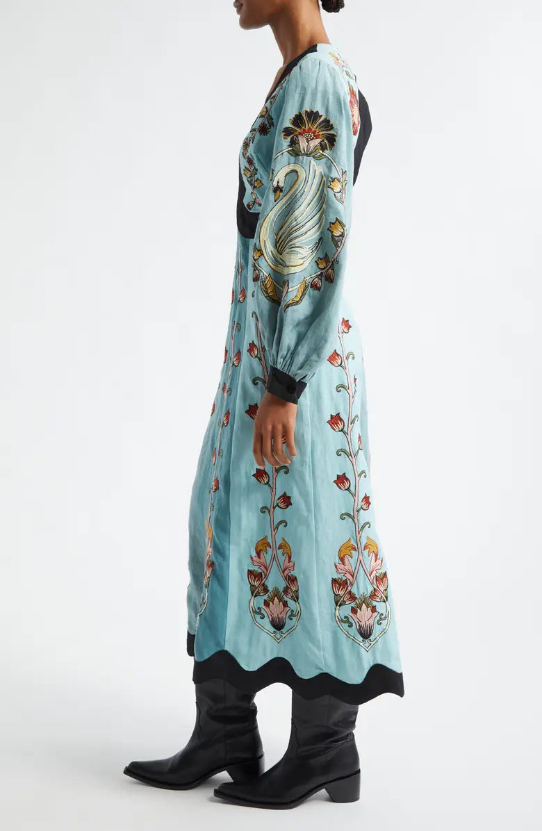 Robe midi bleu ciel