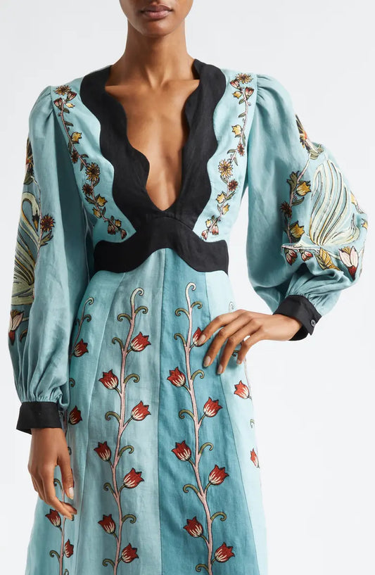 Robe midi bleu ciel