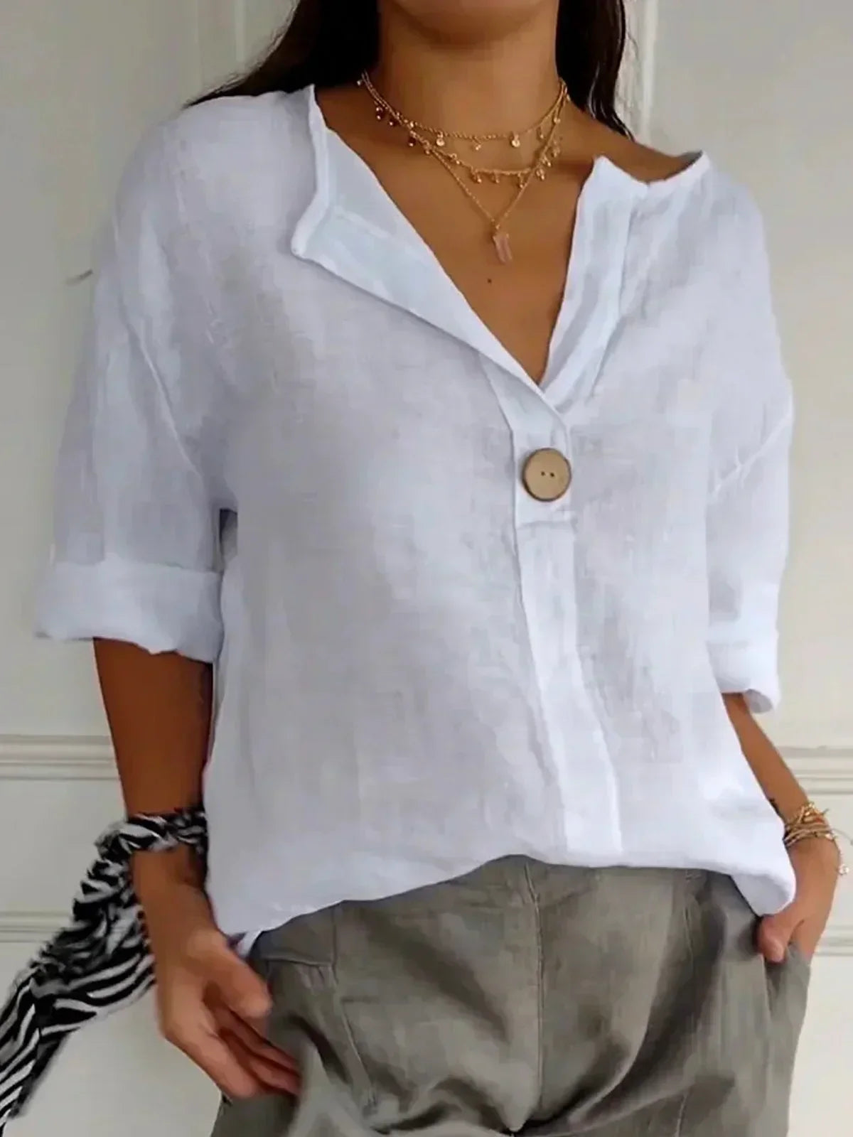 Jessa - Blouse décontractée à col en V