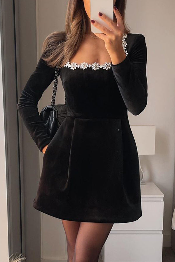 Barbara - Mini robe en velours