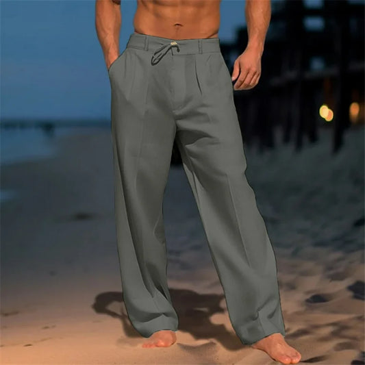 Pantalons unis en lin Nathan™